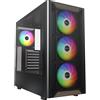 MONTECH XR Wood,Genuine Black Walnut Front, ATX Mid-Tower PC Gaming Case, Glass Side Panel, 4 x 120mm GF120 ARGB PWM Fans Pre-Installed, Black