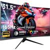 KTC Monitor da gioco curvo da 32 pollici, monitor per PC FHD 1080P 165Hz, 1500R, 122% sRGB con HDR, FreeSync Premium, HDMI 2.0x2, DisplayPort 1.4, compatibile VESA, inclinazione regolabile, cura degli