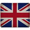 dealzEpic - Art Mousepad - Union Jack Bandiera britannica Mouse Pad Stampato con Vintage Grunge Bandiera UK - Bordi cuciti - 24,1 x 20,1 cm