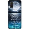DiaryTown Cover per Samsung Galaxy A02S, TPU Silicone Morbida Custodia con Bello Disegni Case Sottile Antiurto Bumper Cellulare Protettiva Nero Cover per Ragazze Donne, Lago Della Luna