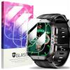 Blueshaweu 3 Pezzi Vetro Temperato Compatibile per OUKITEL BT20 1,96" Smartwatch, Pellicola Protettiva Schermo in Vetro Temperato Alta Risoluzione Compatibile con BT20 1,96" Smartwatch (Glass)