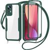 FERLAN Cover per Xiaomi 12T/12T Pro/Redmi K50 Ultra con Cordino, 360 Gradi Antiurto Custodia con Protezione Schermo Integrata Trasparente Rugged Bumper Doppia Protettiva Cover per Xiaomi 12T/12T Pro-Verde