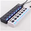 TrAdE Shop Traesio Ciabatta USB MULTIPRESA HUB con 7 Porte USB 2.0 Nera O Bianca E LED Blu