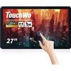 TouchWo Monitor industriale capacitivo touchscreen da 27 pollici, 1920 x 1080P, altoparlanti integrati, VGA, DVI e pannello tattile HD-MI per PC, piccole imprese, ristoranti