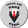 Regali Pazza idea Mouse Pad Rotondo in Poliestere - Decorato Frase 'Sono Un Papà Chic' - Regalo Festa del Papà - Design Elegante - Per Computer - Collezione Regali