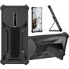 bojioderf Custodia per Nubia Red Magic 6s Pro 5g Cover Custodia Case Ibrida [Con protezione dello schermo in vetro temperato] [supporto magnetico pieghevole] [resistente alle impronte digitali smerigliato] Nero