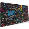 Naispanda Tappetino per Mouse Grande Personalizzabile, Bordi in Gomma Resistente Antiscivolo, Superficie Impermeabile, Formula Matematica, 90 cm x 40 cm, Multicolore