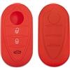Lage [Portachiave] Guscio Cover Chiave in Silicone per Telecomando Auto Alfa Romeo 3 tasti (vedere compatibilità nelle foto) MiTo Giulietta Brera 159 (ROSSO)