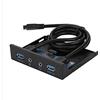 Garsent Pannello frontale, USB 3,0 2 Porte Pannello Frontale Super Speed per Drive da 3,5 Pollici, Pannello Frontale in Metallo USB Hub Floppy Pannello Frontale Con Uscita Audio HD, Ingresso Microfono