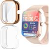 Blueshaweu Custodia compatibile per smartwatch Blackview R50/R50 PRO 1,85, flessibile TPU protezione completa con pellicola protettiva antigraffio Custodia per R50/R50 PRO (Oro Rosa+Trasparente)