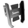 2Bird Porta Cellulare, Manubrio GPS Supporto For Telefono Regolabile In Alluminio For Piaggio GTS 125 250 300 PX150 PX200 (Color : Silver, Size : Handlebar Type)