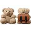 QoKcoahn Custodia in Peluche Cartone Animato Carina per AirPods 4 Custodia 4a Generazione, Cover in Silicone Morbido Orso Soffice Zaino Kawaii 3D con Portachiavi Figo Divertente Ragazzi Ragazze Donne