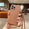 Emlivi Custodia per iPhone 11, con cordino, con cordino per cellulare, morbido silicone e TPU, con tracolla elegante per iPhone 11, marrone