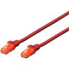 Digitus DK1612010R Cavo, Rosso, Cat-6 - 1 m, Cavo patch - U-UTP - PVC - CCA