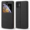 Shantime Custodia Flip in Pelle PU con Finestra Visibile e Chiusura Magnetica Invisibile Compatibile con iPhone 11 6.1, Protezione Totale (Nero)