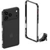 teroxa Custodia protettiva per iPhone 17 Pro, telaio in lega di alluminio aeronautico, antiurto, senza cover posteriore, design dissipazione del calore (nero)
