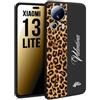 CUSTOMIZZA - Custodia cover nera morbida in tpu compatibile per Xiaomi 13 LITE custom nome scritta leopardato maculato donna marrone leopard