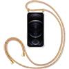 SIMao Collana per Huawei Honor 50 Lite - Cover trasparente in silicone, con cordino per collana e cordino per cellulare, con cordino e collana