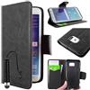 ebestStar - Cover Compatibile con Samsung S6 Edge Galaxy SM-G925F G925 Custodia Portafoglio Pelle PU Protezione Libro Flip + Mini Penna, Nero [Apparecchio: 142.1 x 70.1 x 7mm, 5.1'']