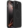 Mixroom - Custodia Cover Case per iPhone 13 PRO Max in Tpu silicone liquido morbido compatibile con MagSafe con cerchio magnetico integrato Nero C09