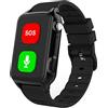 Weyot Localizzatore GPS anti-smarrimento per pazienti affetti da demenza, Alzheimer e autismo, orologio GPS per anziani con chiamata SOS, funzione di localizzazione e geofence,Black