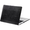 FFBOFFC Custodia Protettivo per Macbook Air 13 pollici M2 M3 M4 2025 2024 2022 A2681 A3113 A3240 con Liquid Retina Display, Duro Case in Pelle di Coccodrillo per Macbook Air 13.6, Cuoio nero