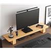 Wbeian Supporto per monitor in legno, supporto ergonomico e confortevole, per PC, laptop, schermo TV, casa o ufficio, scrivania, 40 x 20 x 12 cm