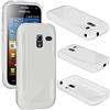 ebestStar - Cover Compatibile con Samsung Ace 2 Galaxy i8160, S7560M Custodia Protezione S-Line Design Silicone Gel TPU Morbida e Sottile, Bianco [Apparecchio: 118.3 x 62.2 x 10.5mm, 3.8'']