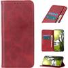 COQUE Custodia Motorola Moto G84 5G, Custodia Magnetica Attraente per Telefono in Pelle Bovina, con Slot per Scheda per Portafoglio, per Motorola Moto G84 5G-Red