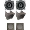 IPNOSIS Kit 2 Casse ACX100 Per Fiat Panda 141 Dal 1986 Al 2003 + 2 Box Anteriori + 2 Griglie Grigie Da 10 cm