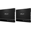 PNY CS900 - Unità a stato solido interna SATA III, 250 GB, 2,5, confezione da 2, (SSD7CS900-250-RBX2)