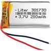 Liter energy battery Batteria 301730 LiPo 3.7V 210mAh 0.777Wh 1S 5C Liter Energy Battery per l'elettronica Ricaricabile Telefono Portatile Smartwatch Orologio GPS - Non adatto per Radiocomando 32x17x3mm (210mAh|301730)