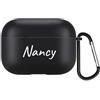 QIHENGPLUS Cover personalizzata con nome Compatibile con Apple AirPods Pro, copertina morbida personalizzata con stile di scrittura a mano (Nero)