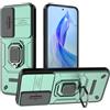 ESTH® Cover per Honor 90 Lite 5G con Custodia per Fotocamera Scorrevole e Supporto ad Anello [Custodia Paraurti Compatibile con Supporto Magnetico per Auto], Verde