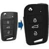 mt key Soft Case Custodia protettiva auto pieghevole portachiavi nero VW Golf 7 Polo Seat Leon Ibiza Skoda Superb Octavia Rapid