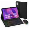 HLTOOP Custodia con Tastiera per Lenovo Tab M11 11 2024, Tastiera Retroilluminata A 7 Colori Con Mouse, Cover Posteriore in Morbido TPU,Nero