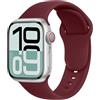 SRena C1A for Cinturino Apple Watch 38 40 41 42 44 45 46 mm,Ultra e Ultra 2,SE,Serie 7/8/9/10 - Compatibile con Tutti i Modelli,Rosso Bordeaux