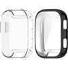 MGUEIAO [2 Pack Compatibile con Amazfit Bip 6 per Cover,Custodia in Morbido Silicone di Gel AntiGraffio in TPU,Anti-Graffio Protettiva Case-Nero+Trasparente
