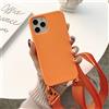 Emlivi Custodia in silicone per iPhone 11 Pro Max, regolabile in nylon, tracolla in silicone, con elegante cordino da appendere, custodia protettiva per iPhone 11 Pro Max, arancione