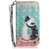 BLOTECH Custodia per Realme Note 60 Cover in Pelle Magnetico Silicone Flip Stand Case con Multi-Angolo View Standing Flip Custodia Full Body Protettiva Bumper Folio Copertura,gattino bianco e nero