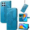 JIUNINE Cover per Honor X6 / Honor X8 5G / Honor 70 Lite, Custodia Libro in Pelle Portafoglio Case Flip Antiurto con Disegni di Farfalla [Porta Carte] [Magnetica] per Honor 70 Lite, Blu