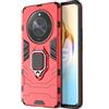 SEIAIYG Cover Honor Magic 6 Lite, Doppio Strato Antiurto Far Cadere Protezione, 360° staffa dell'anello Cover Custodia per Honor Magic 6 Lite (Rosso)