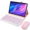 HLTOOP Custodia con Tastiera per Lenovo Tab M10 3a Generazione 10.1 TB328FU, Tastiera Wireless Retroilluminata Staccabile con Cover Protettiva Magnetica, Mouse Ricaricabile,Rosa