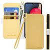 Butnyeoe Cover per Samsung Galaxy A25 5G Case,Custodia Samsung A25 5G Libro,Trama Litchi PU Pelle Protettiva Portafoglio Flip/Folio Wallet Case Con Slot per Schede e Magnetica Supporto,Giallo