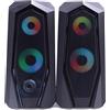 SIMPLETEK 2 Casse 6W Gaming Impianto Audio Per PC Smartphone | RGB Speaker Altoparlanti