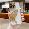 Hadwii Custodie e cover per iPhone 12 Pro Max Glitter Trasparente 3D Farfalle Custodia Brillantini Liquido Quicksand Morbido Silicone Antiurto Protettivo Ragazza Case per iPhone 12 Pro Max, Oro