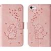 Norn Custodia per iPhone 6 Plus,iPhone 6s Plus Flip Cover in pell PU Goffratura Elefante Carino con Portafoglio Caso,con funzioni Stand,Antiurto con Slot per schede,Chiusura Magnetica,Rosa