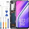 LADYSON TFT Schermo LCD per Samsung Galaxy S22 5G S901 LCD Display per Samsung S22 5G S901B SM-S901B SM-S901B/DS LCD Digitizer Assembly Touch Screen Ricambio Kit +Strumento con Cornice (Nero)