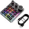 Qcbuegof Tastiera da gioco meccanica USB C con una sola mano tastiera macro programmabile 16 tasti 3 manopole chiave macro personalizzabile