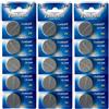 Eunicell - 15 pile a bottone agli ioni di litio CR2450, 3 V, 540 mAh, 3 blister da 5 pile ciascuno, monouso